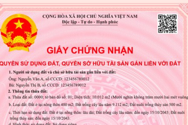 Đề xuất in mã QR trên giấy chứng nhận quyền sử dụng đất