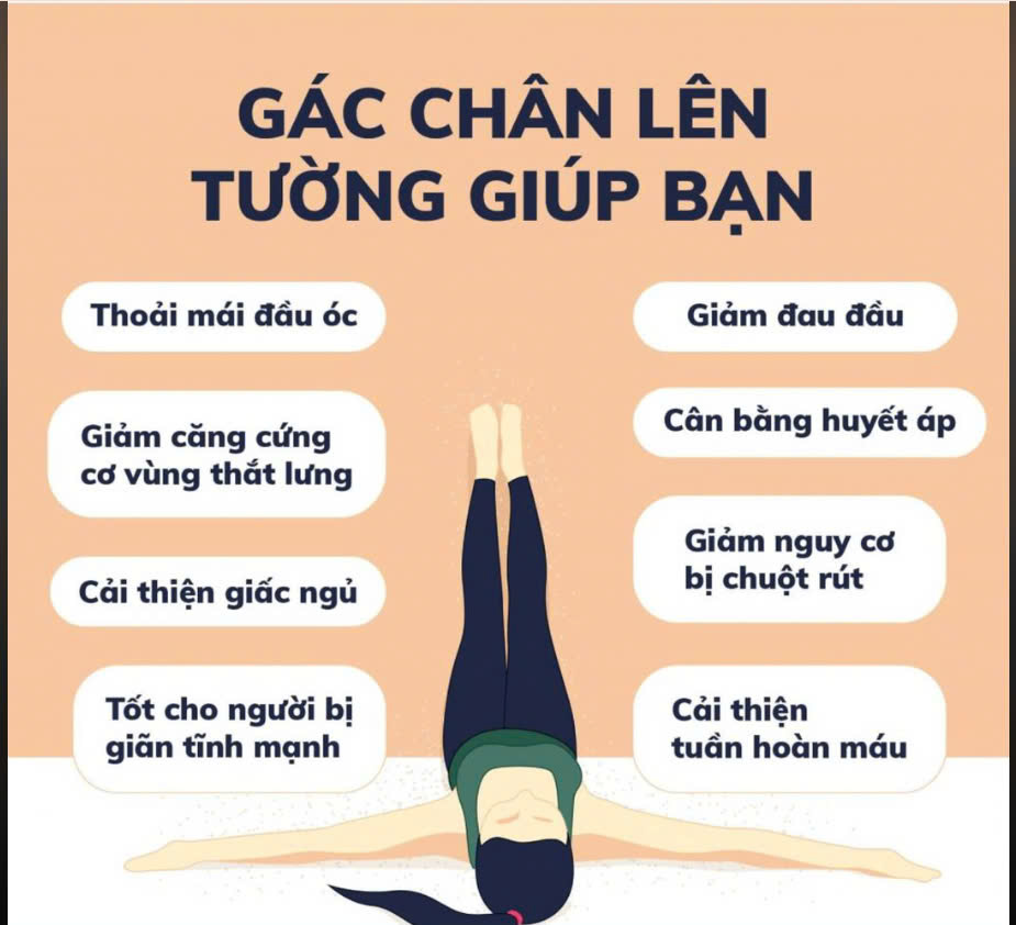 Lợi ích của tư thế nâng chân lên tường