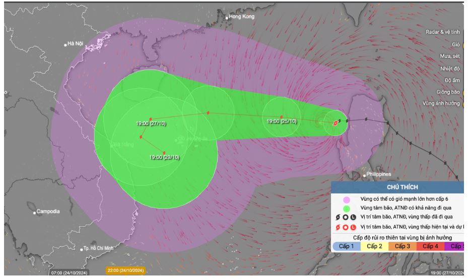 Bão Trami sắp đạt cấp cực đại, liên tục đổi hướng