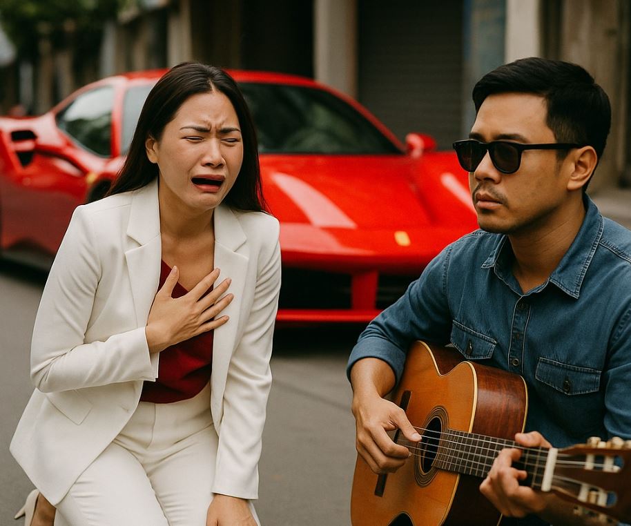 Nữ tỷ phú phanh gấp xe khóc như mưa khi gặp lại chồng cũ bị m:ù hát rong sự thật rúng động sau 10 năm