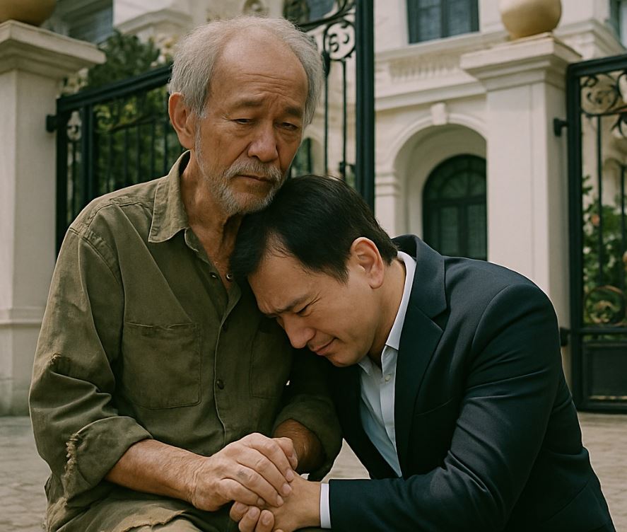 Người đàn ông lang thang bỗng nhiên ngồi lì trước cửa biệt thự suốt ba ngày, chỉ lặp đi lặp lại một cái tên