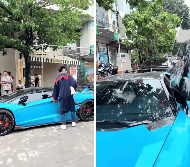 Sự thật chàng trai lái Lamborghini đi tốt nghiệp Đại học ở Hà Nội hút 10 triệu view
