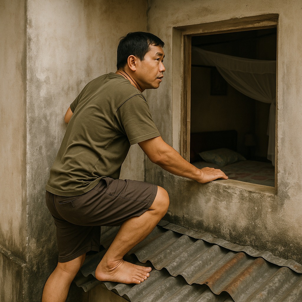 Tường nhà dột, ông chồng qua hàng xóm đứng nhờ sửa mái tôn nào ngờ ông bẽ bàng phát hiện ra đồ của vợ mình