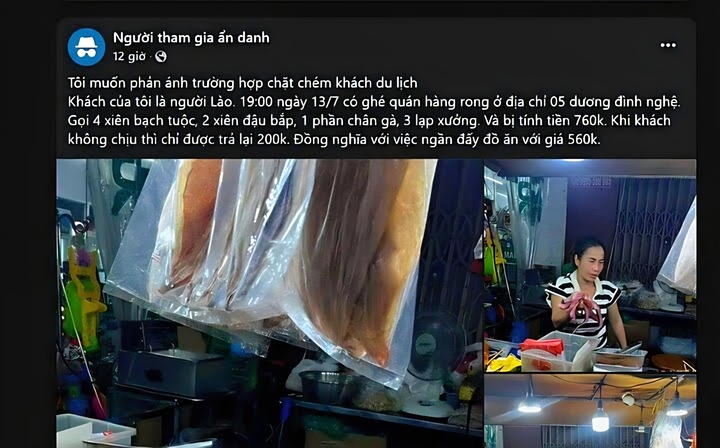 Phạt quán vỉa hè ‘chặ/t ch/ém’ du khách Lào vài que xiên nướng giá 760 nghìn đồng