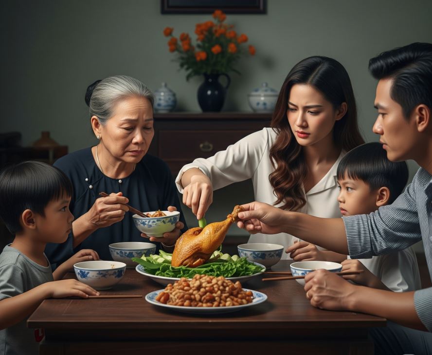 Mẹ chồng chỉ xin ở lại vài tháng nhưng con dâu cứ ăn cơm là lườm nguýt