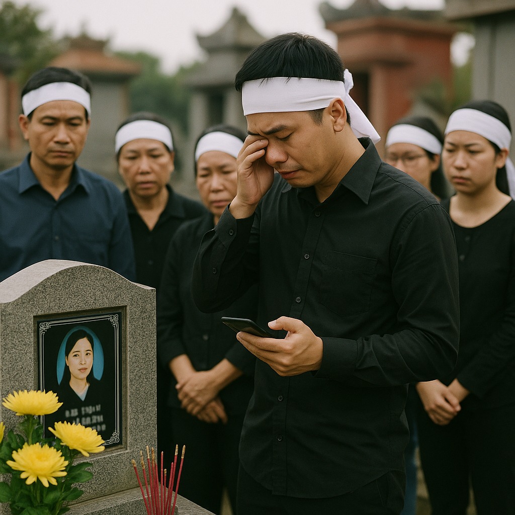 Chồng vừa ch;/ôn c/ất cho vợ xong thì nhận được tin nhắn từ tài khoản ngân hàng của cô, nội dung đi kèm khiến anh suýt phát đi/ê;n ngay giữa nghĩa trang, không thể ngờ được…