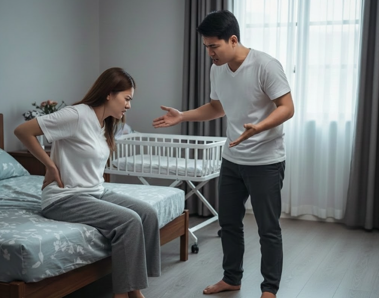 Vợ sinh xong cứ kêu đau lưng, chồng mắng là giả vờ. Đến khi tình cờ xem lại camera, anh ta sốc đến sụp đổ…