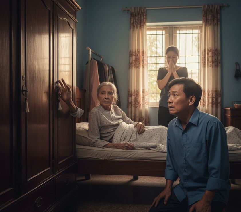 Ngay trước khi trút hơi thở cuối cùng, mẹ tôi run rẩy chỉ vào chiếc tủ quần áo, và khi tôi mở nó ra, tôi hiểu vì sao vợ mình mattich suốt 3 năm